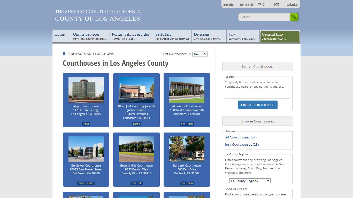 Courthouses in Los Angeles County - Contacts and Locations - LA Court